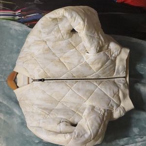 SouthPole white and cream puffy coat.